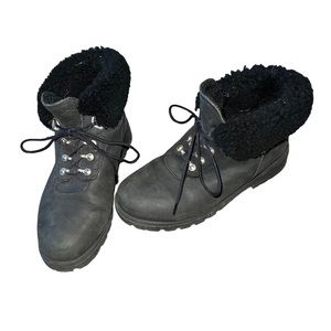 Sorel Vintage Leather Shearling Lace Up Boots
